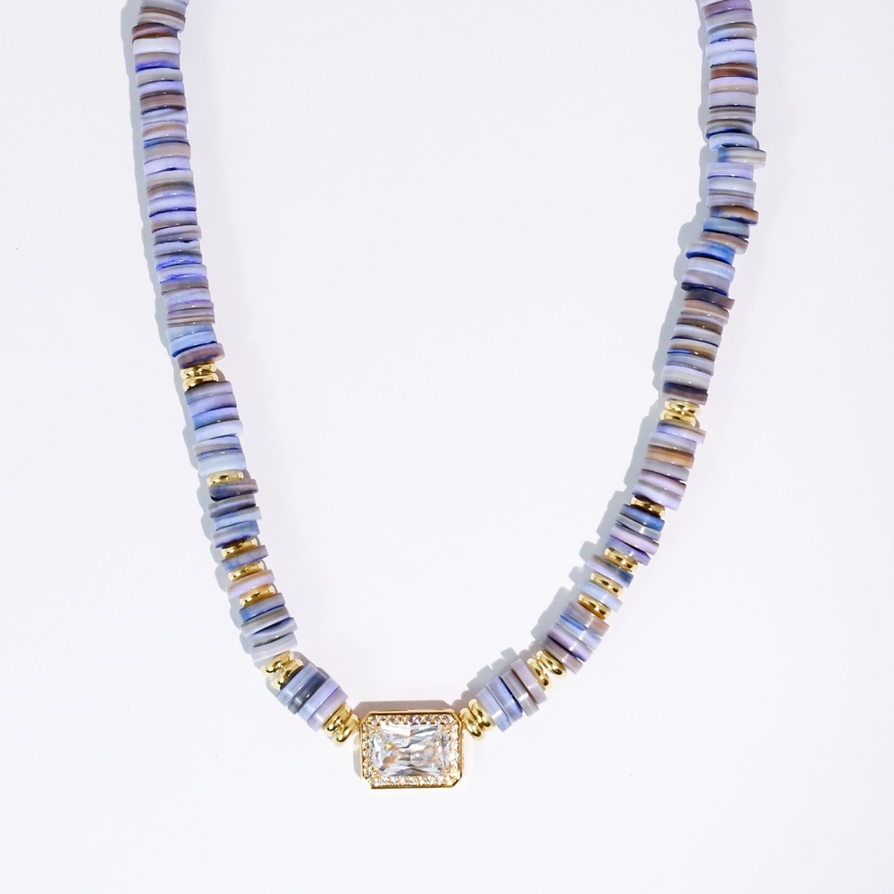 Purple - Palm Princess Heishi Bead Necklace